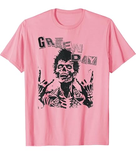 Amazon.com: Green Day Billie Joe Zombie T-Shirt, Pink, X-Large